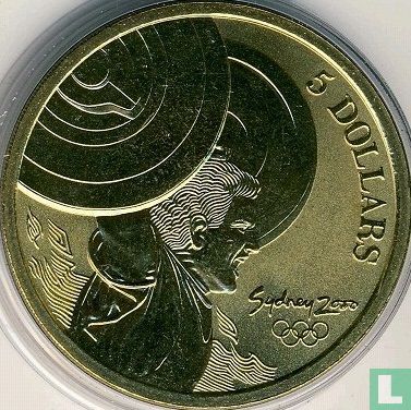 Australia 5 dollars 2000 "Summer Olympics in Sydney - Weightlifting" - Image 2