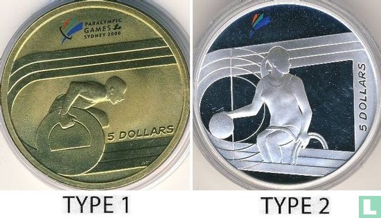 Australië 5 dollars 2000 (PROOF) "Paralympic Games in Sydney" - Afbeelding 3