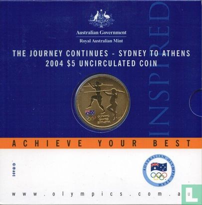 Australië 5 dollars 2004 (folder) "From Sydney to Athens" - Afbeelding 1