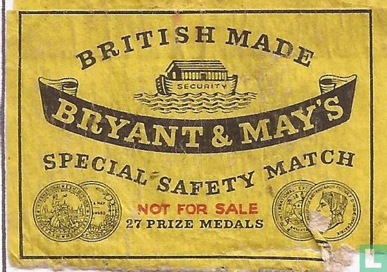 British Made - Bryant & May's - 27 Price medals