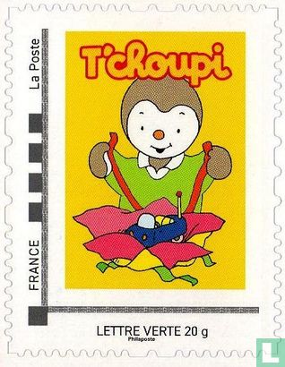 Collector 4 timbres - T'choupi - Lettre Verte - La Poste