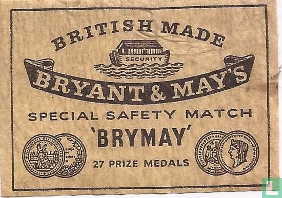British Made - Bryant & May's - Brymay - 27 Price medals