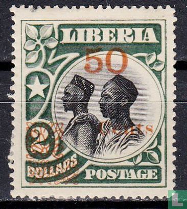 Liberia with overprint