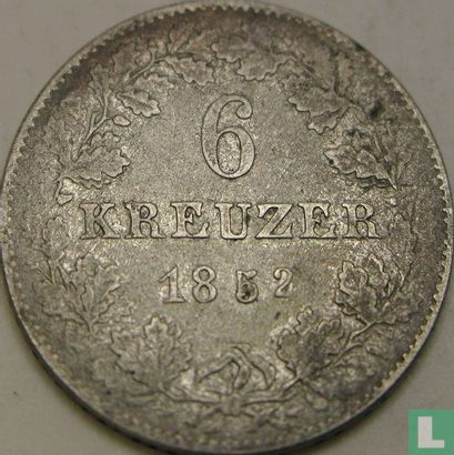 Francfort sur le Main 6 kreuzer 1852 (type 1) - Image 1