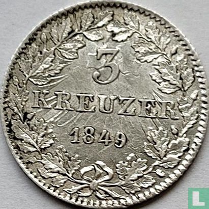 Frankfurt am Main 3 kreuzer 1849 - Image 1