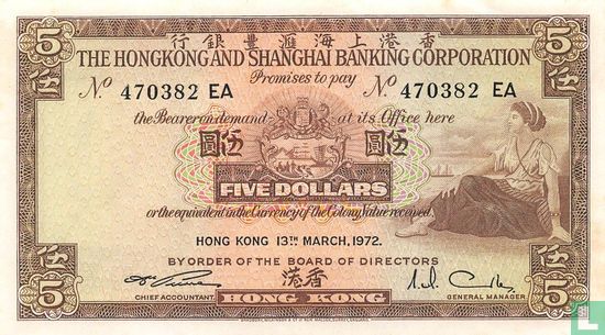 Hongkong 5 Dollars - Afbeelding 1