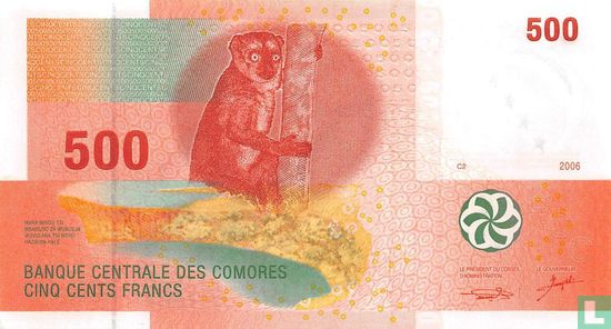 Comoren 500 Francs 2006 15a C2 - Afbeelding 1
