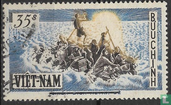 Refugees with overprint