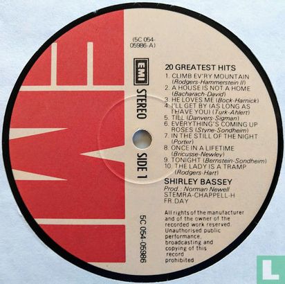 Shirley Bassey – 20 Greatest Hits - Image 3