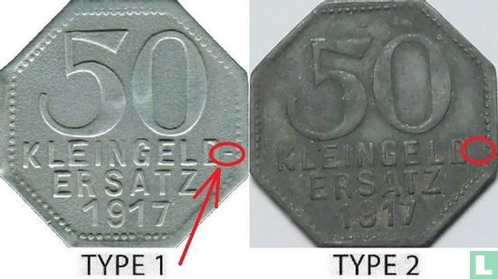 Tübingen 50 Pfennig 1917 (Zink - Typ 1) - Bild 3
