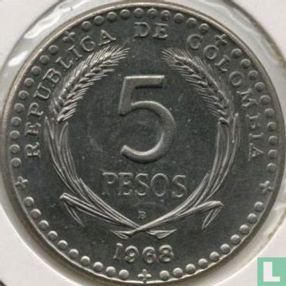 Colombia 5 pesos 1968 "39th International eucharistic congress in Bogota" - Image 1