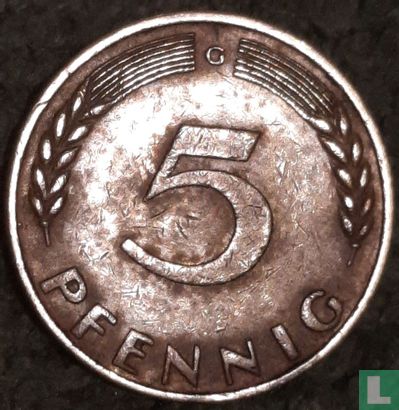 Duitsland 5 pfennig 1968 (G) - Afbeelding 2