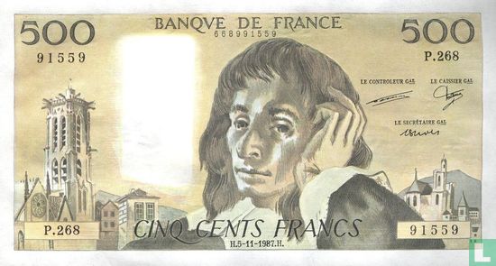 Frankrijk 500 Francs  - Afbeelding 1