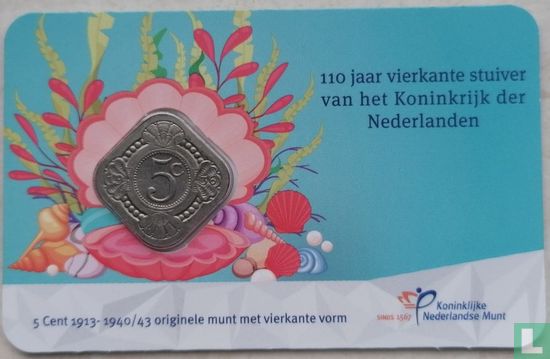 Niederlande 5 Cent (Coincard) "110 years square stuiver" - Bild 1