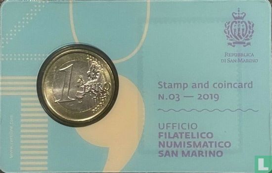 San Marino 1 euro 2019 (stamp & coincard n°3) - Image 2