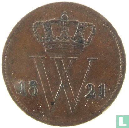 Netherlands 1 cent 1821 (caduceus) - Image 1
