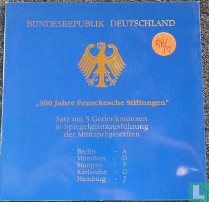 Germany mint set 1998 (PROOF) "300th anniversary Francke Foundations in Halle" - Image 1