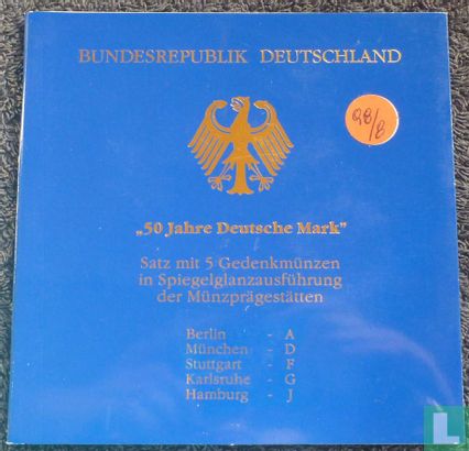Germany mint set 1998 (PROOF) "50th anniversary of the Deutsche Mark" - Image 1