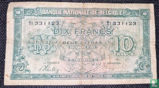 Belgium 10 Francs  - Image 2