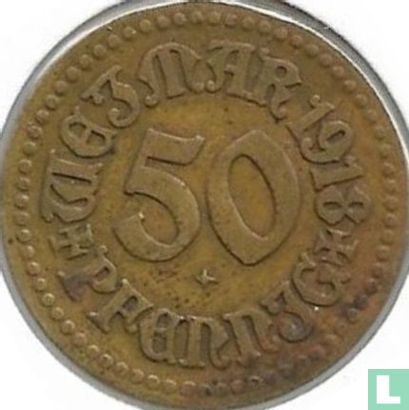 Weimar 50 pfennig 1918 (messing) - Afbeelding 1