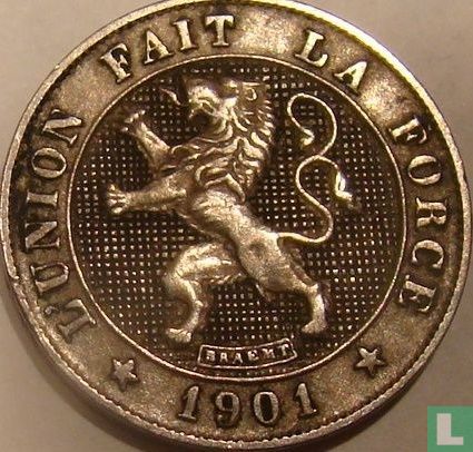België 5 centimes 1901 (FRA - type 2) - Afbeelding 1