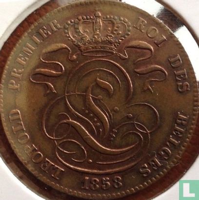 België 5 centimes 1858 (met kruis) - Afbeelding 1