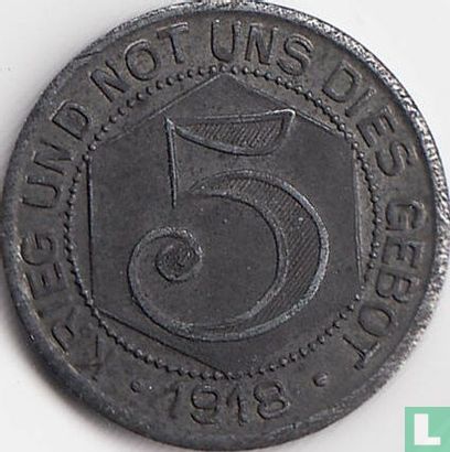 Calw 5 pfennig 1918 (zink) - Afbeelding 1