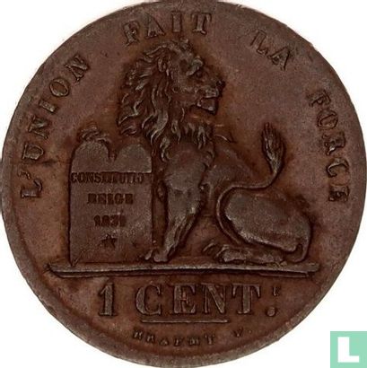 België 1 centime 1835 (smalle listel) - Afbeelding 2