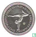 Île de Man 1 crown 1984 (BE - argent) "1984 Summer Olympics in Los Angeles - gymnastics" - Image 2