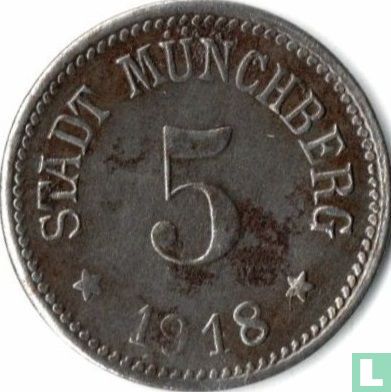 Münchberg 5 Pfennig 1918 (Eisen - Kehrprägung) - Bild 1