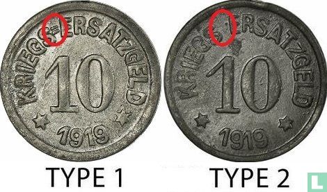 Krefeld 10 Pfennig 1919 (Zink - Typ 1) - Bild 3