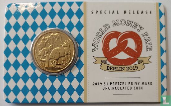 Australia 1 dollar 2019 (coincard - with pretzel privy mark) - Image 1