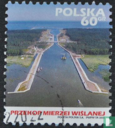 Opening van het kanaal door de Vistula Spit