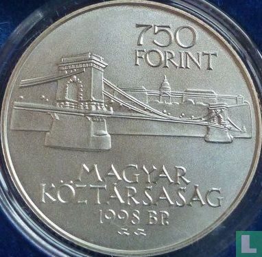 Ungarn 750 Forint 1998 "125th anniversary Unification of cities Buda and Pest" - Bild 1