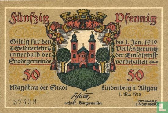 Lindenberg, Stadt - 50 Pfennig 1918 - Image 1