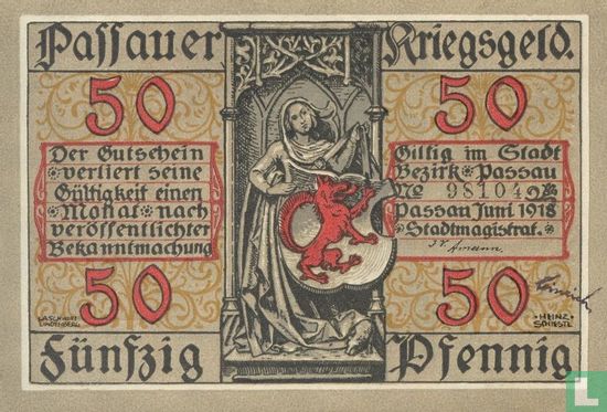 Passau, City - 50 Pfennig 1918 - Image 1