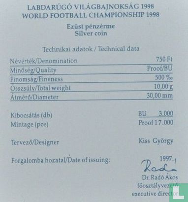 Ungarn 750 Forint 1997 "1998 Football World Cup in France" - Bild 3