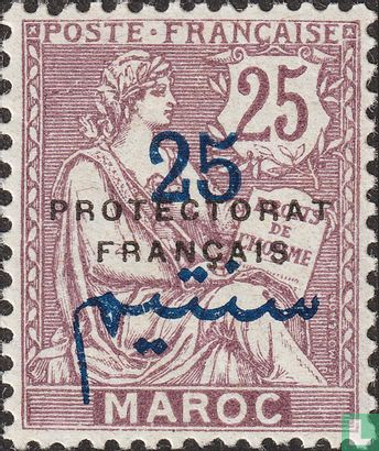 MOUCHON type, with overprint