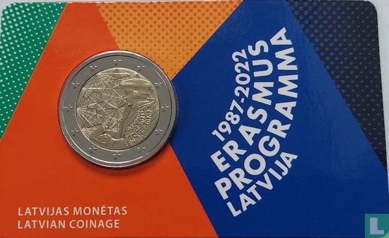 Latvia 2 euro 2022 (coincard) "35 years Erasmus Programme" - Image 1