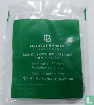 Lithuania 1½ euro 2022 (bag) "100th anniversary Bank of Lithuania" - Image 1