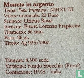 Vatican 20 euro 2018 (PROOF) - Image 3