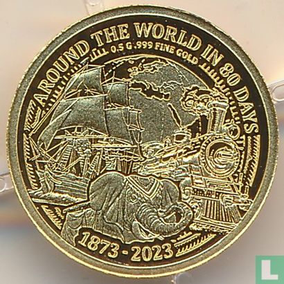 Congo-Brazzaville 100 francs 2023 (PROOF) "150th anniversary Jules Verne's Around the World in 80 days" - Afbeelding 1