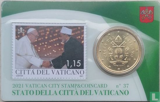 Vatican 50 cent 2021 (stamp & coincard n°37) - Image 1