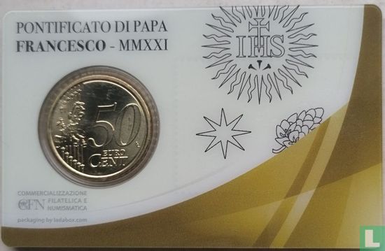 Vatican 50 cent 2021 (stamp & coincard n°39) - Image 2