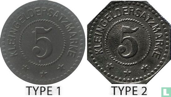 Pirmasens 5 pfennig 1917 (type 2) - Afbeelding 3