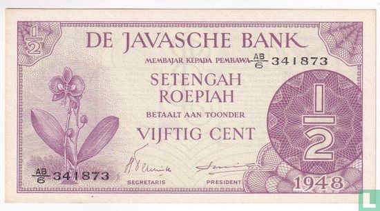 Indonesië 50 cent / ½ Roepiah  - Afbeelding 1