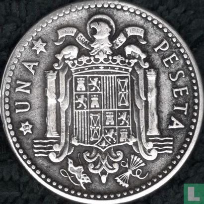 Spanje 1 peseta 1947 (1953 - misslag) - Afbeelding 1