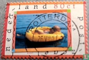 Surprise stamps, with label boat