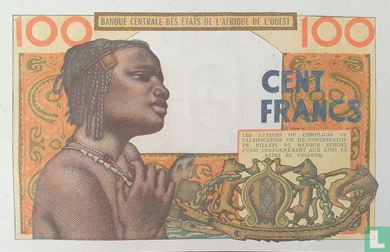 États d'Afrique de l'Ouest 100 Francs B (Bénin) - Image 2