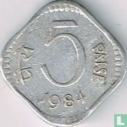India 5 paise 1984 (Hyderabad) - Image 1
